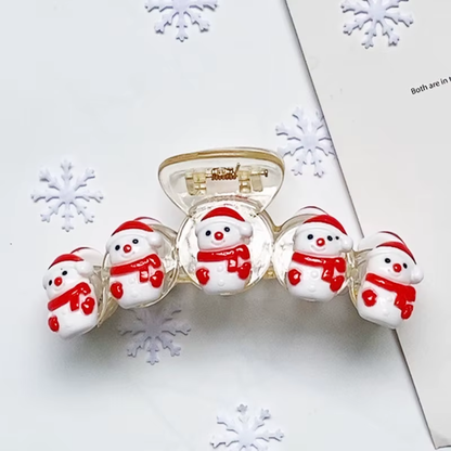 Gingerbread & Reindeer Christmas Hair Claw Clip