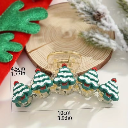 Gingerbread & Reindeer Christmas Hair Claw Clip