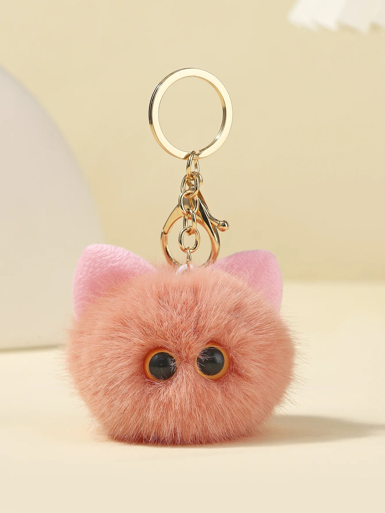 Plush Monster Keychain Cartoon Black Cat White Kitty Toy Pendant Car Keyring Women Girls Kids Gift Ornament Accessories