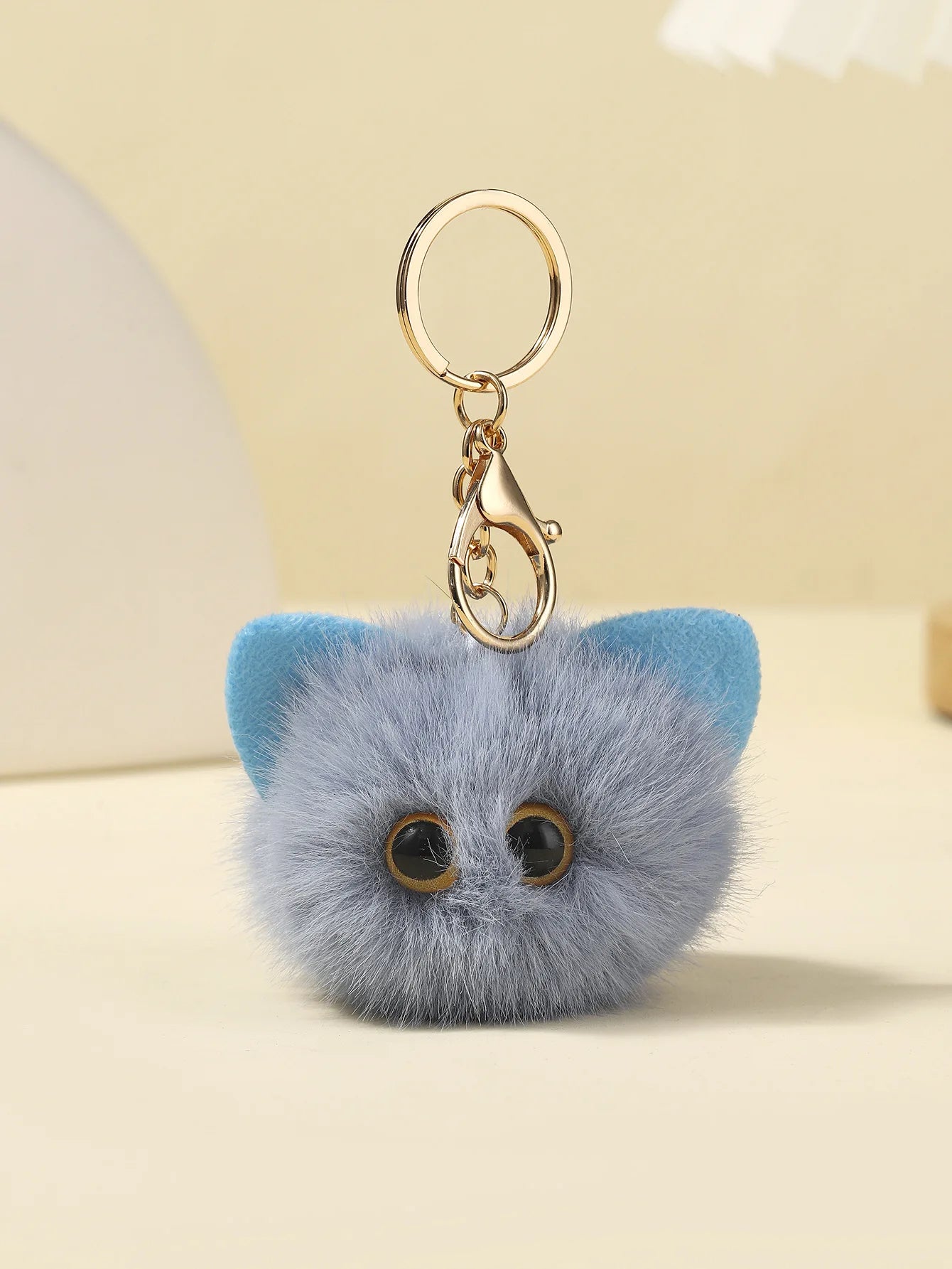 Plush Monster Keychain Cartoon Black Cat White Kitty Toy Pendant Car Keyring Women Girls Kids Gift Ornament Accessories