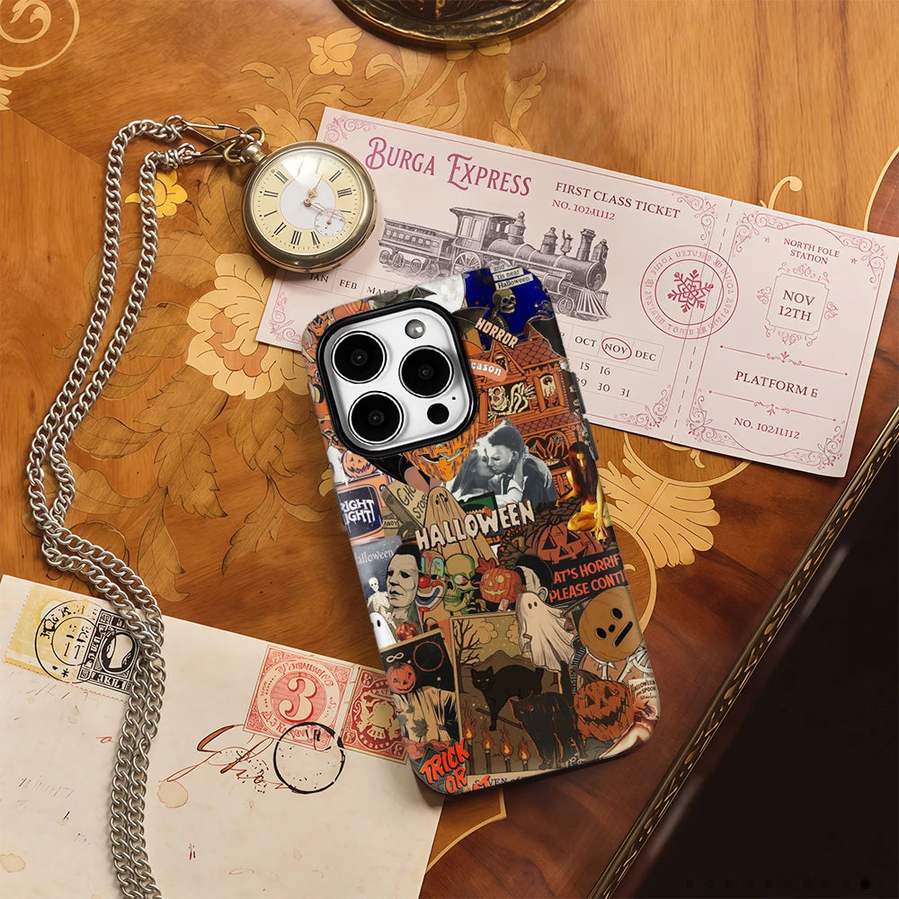 Horror Movie Phone Case – Vintage Collage Michael Myers Theme