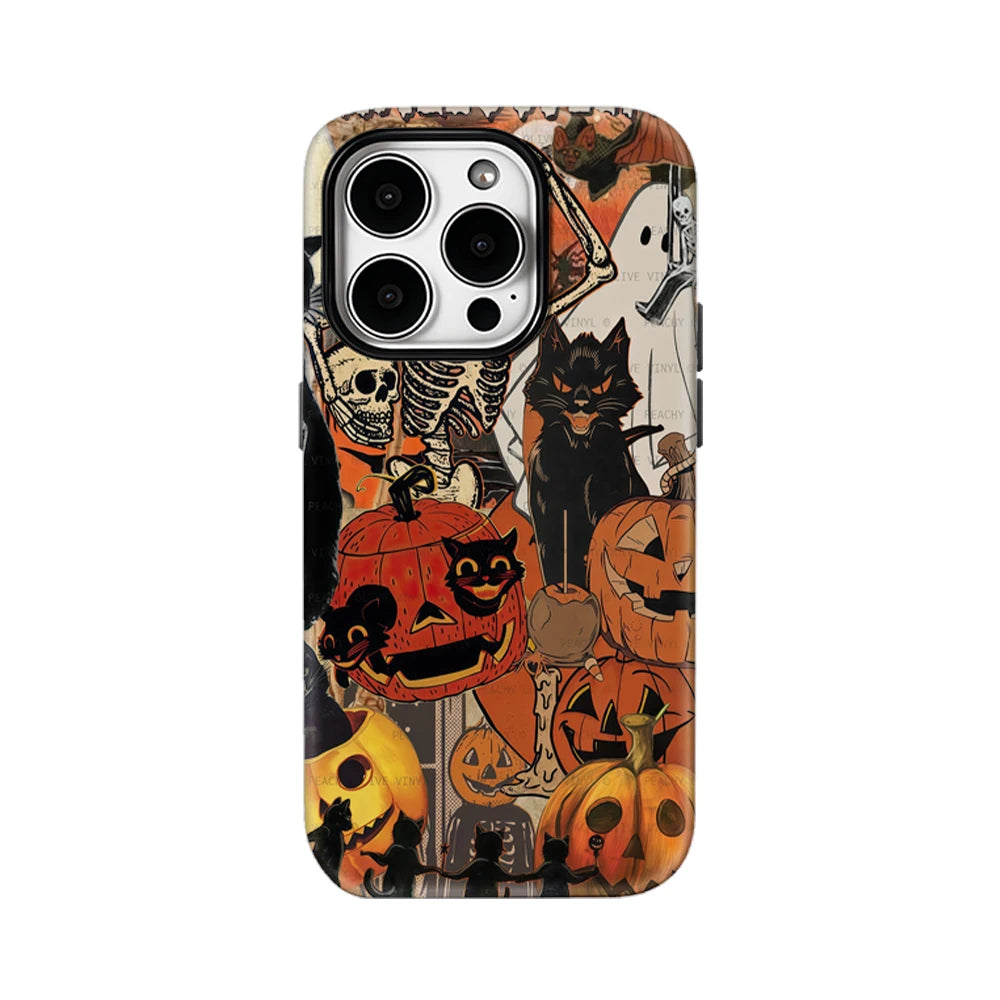 Vintage Pumpkin Paws Phone Case