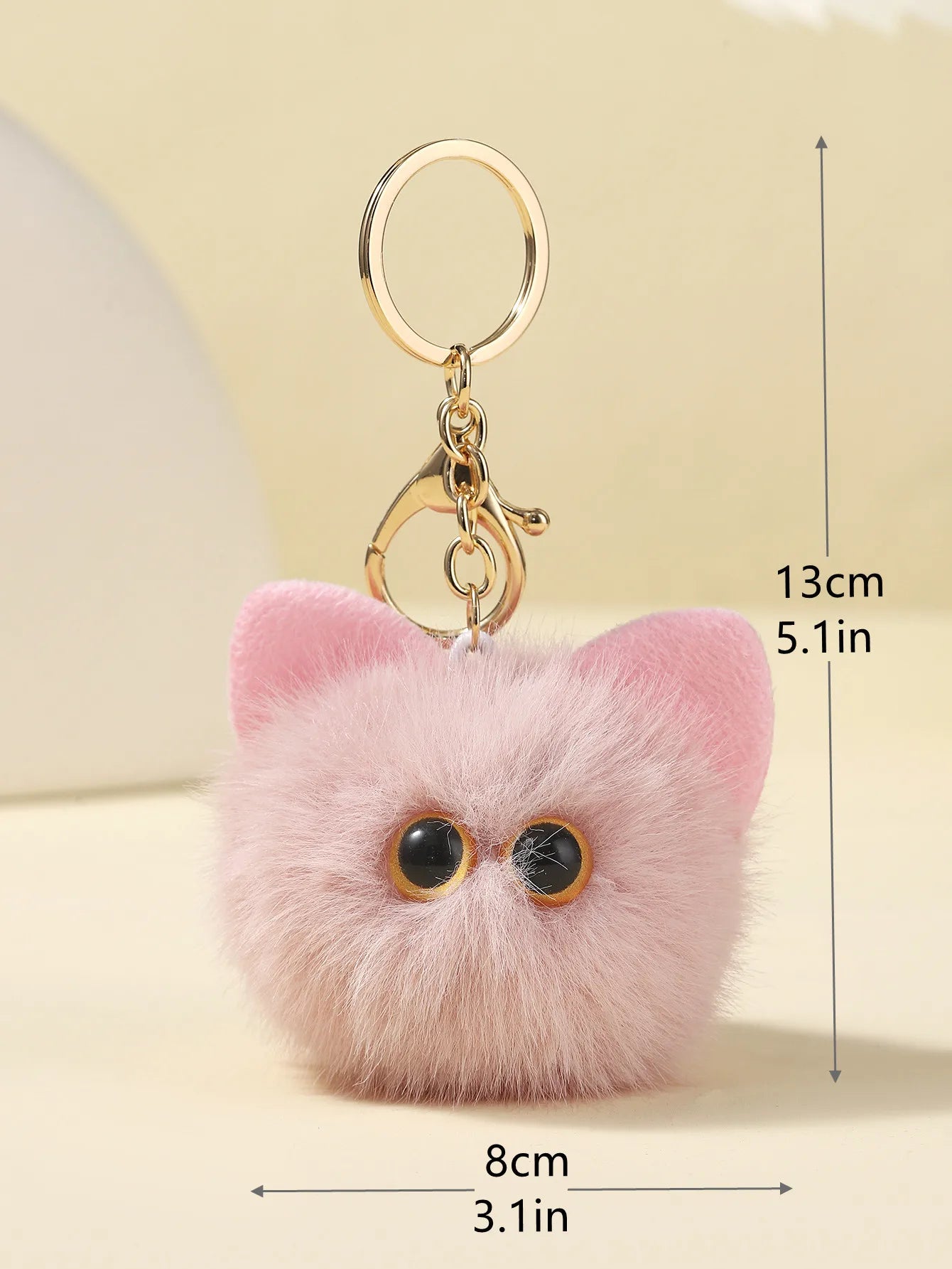 Plush Monster Keychain Cartoon Black Cat White Kitty Toy Pendant Car Keyring Women Girls Kids Gift Ornament Accessories