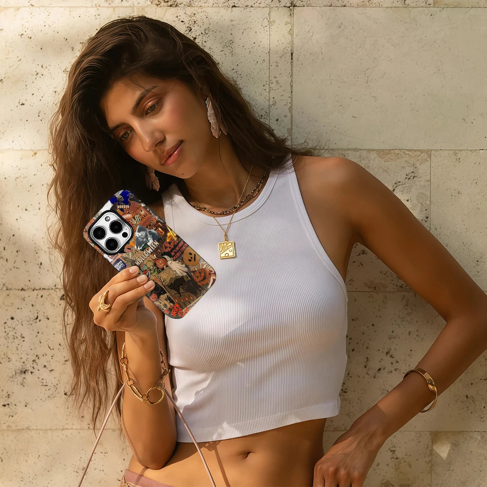 Horror Movie Phone Case – Vintage Collage Michael Myers Theme